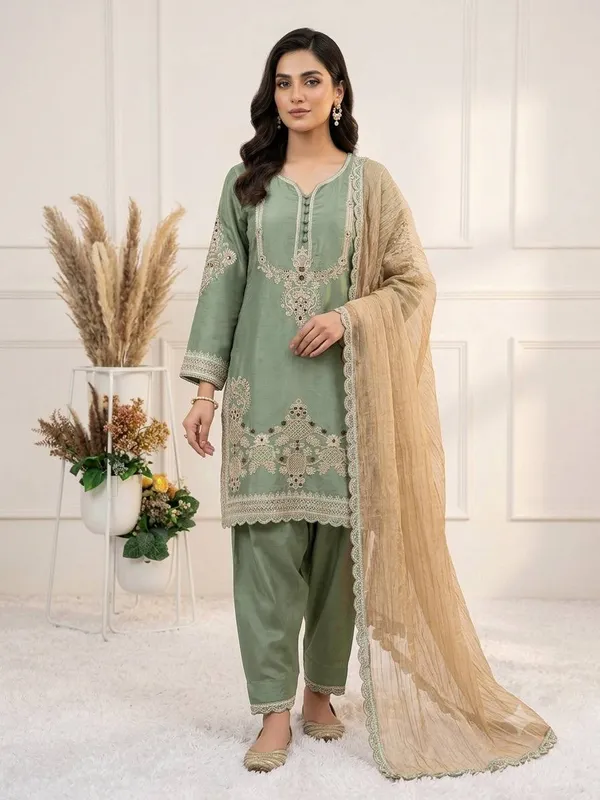 Sage_Green_Embroidered_Kurta_Set_For_Women