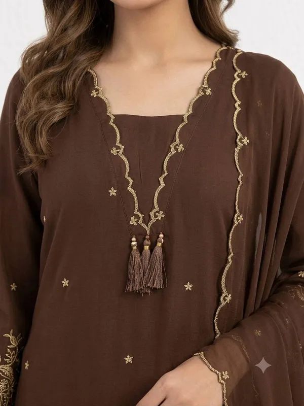 Brown_Embroidered_Kurta_Set_With_Dupatta_for_Women