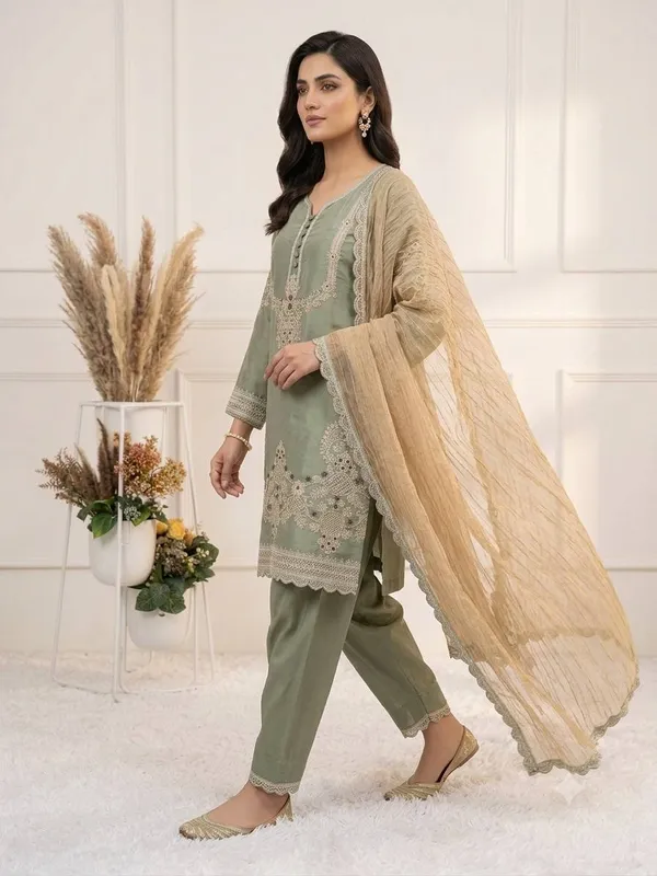 Sage_Green_Embroidered_Kurta_Set_For_Women
