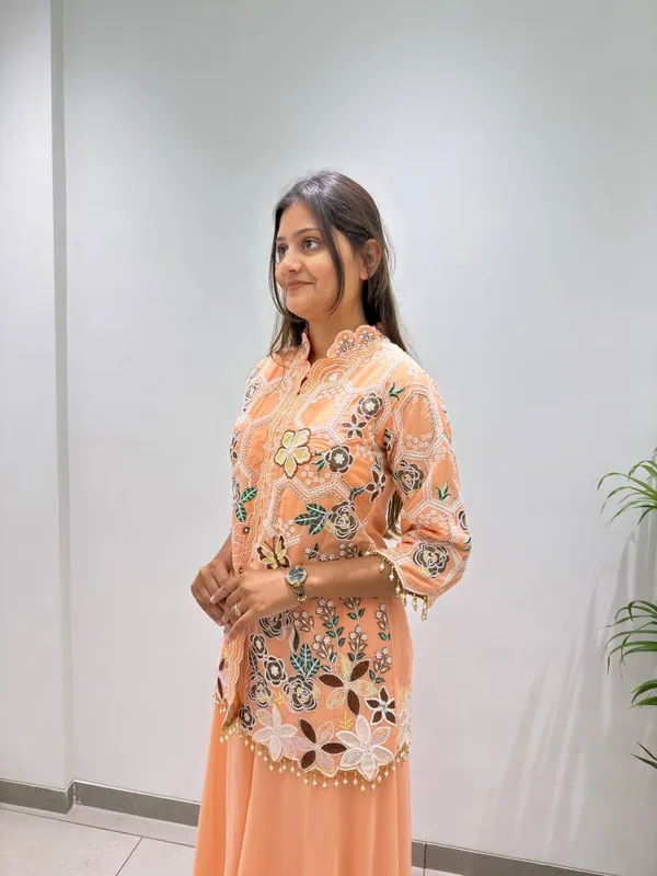 Peach_Embroidered_Kurta_Palazzo_Set_for_Women