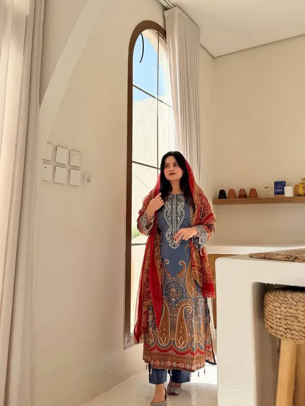 Navy_Blue_Printed_Straight_Kurta_Pant_Dupatta_Set_For_Women