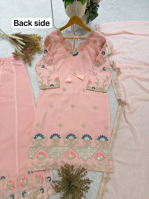 Peach_Embroidered_Three_Piece_Kurta_Set_For_Women