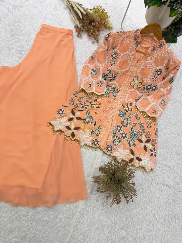Peach_Embroidered_Kurta_Palazzo_Set_for_Women