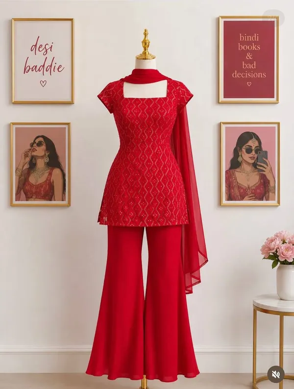 Red_Printed_Kurta_Palazzo_Set_For_Women