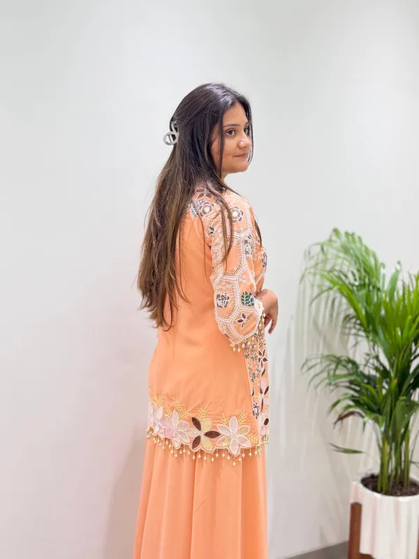 Peach_Embroidered_Kurta_Palazzo_Set_for_Women