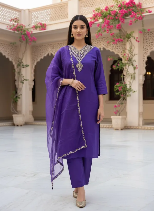 Purple_Embroidered_Straight_Kurta_Set_For_Women