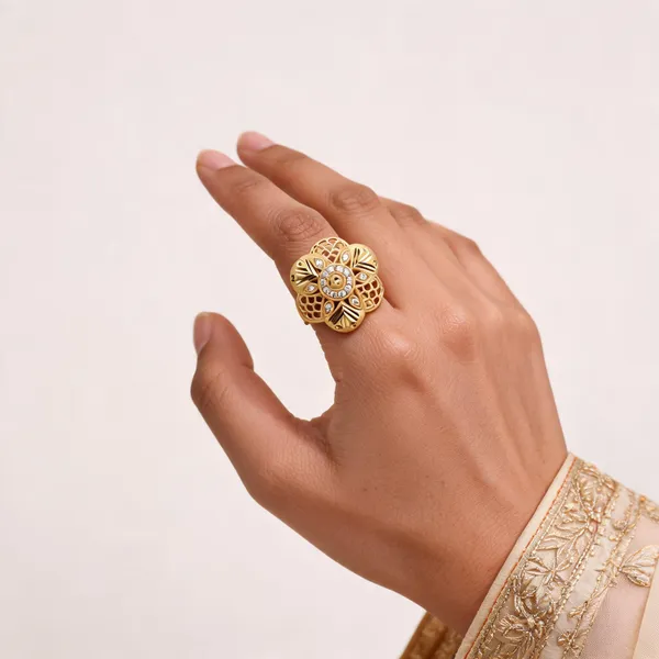 Gold_Brass_Openwork_Floral_Layered_Statement_Ring_For_Women