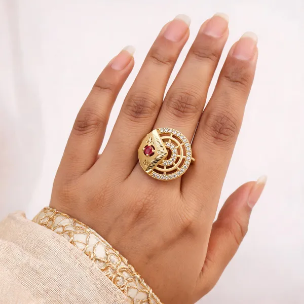 Gold_Brass_Red_Stone_Ornate_Statement_Ring_For_Men