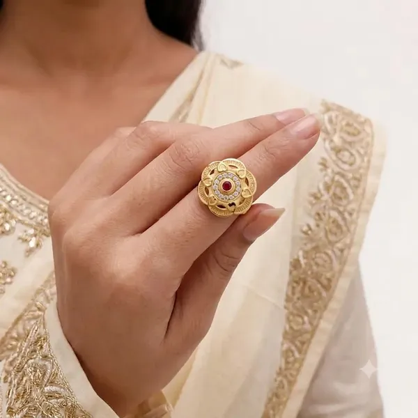 Gold_Brass_Ornate_Red_Stone_Studded_Statement_Ring_For_Women