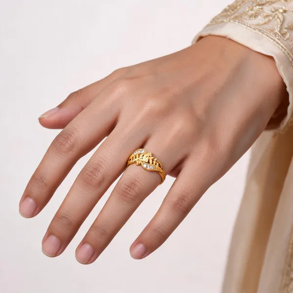 Gold_Brass_Interlinked_Open_Band_Ring_For_Women