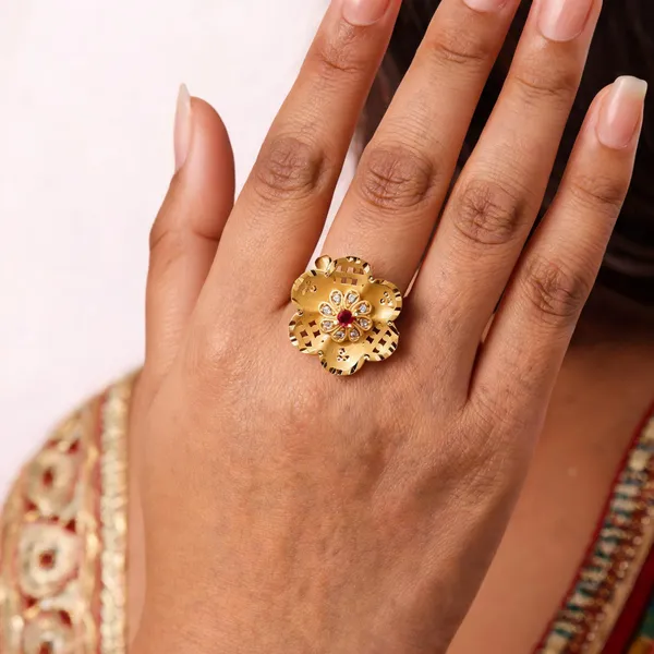Gold_Brass_Openwork_Floral_Red_Stone_Studded_Ring_For_Women