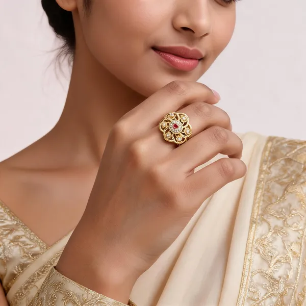 Gold_Brass_Floral_Red_Stone_Studded_Statement_Ring_For_Women