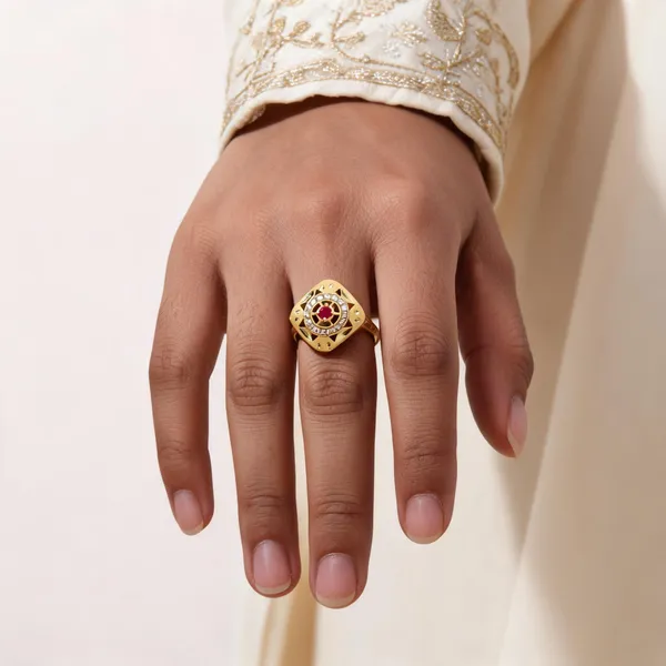 Gold_Brass_Red_Stone_Embellished_Statement_Ring_For_Men