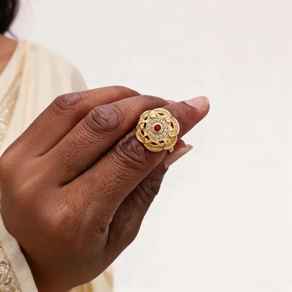 Gold_Brass_Ornate_Red_Stone_Studded_Statement_Ring_For_Women