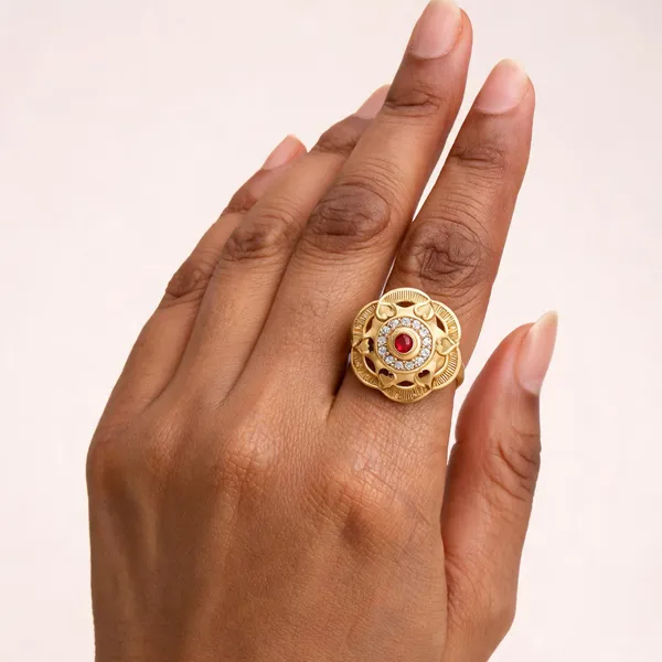 Gold_Brass_Ornate_Red_Stone_Studded_Statement_Ring_For_Women