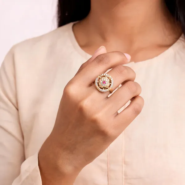 Gold_Brass_Round_Pink_Stone_Studded_Statement_Ring_For_Women