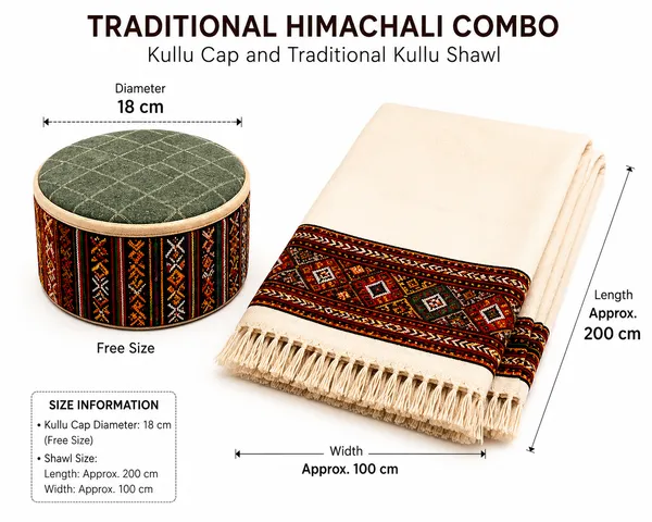 Premium_Beige_Shawl_with_Multicolor_Traditional_Himachali_Cap_Set_for_Men_&_Women_|_Himalayan-Inspired_Heritage_Design_