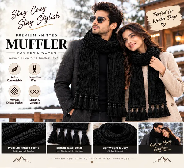 Black_Wool_Knitted_Muffler_for_Women