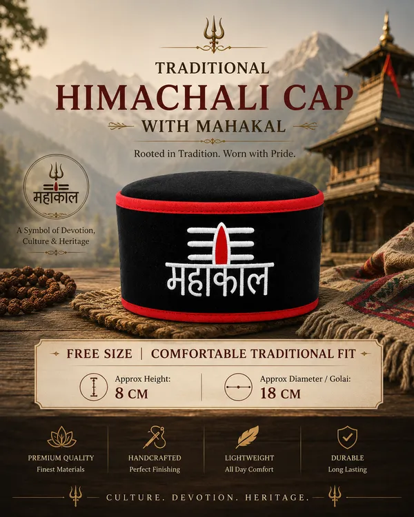 Mahakal_Traditional_Himachali_Cap_for_Men_&_Women_|_Arcaline_Wool_Ethnic_Wear