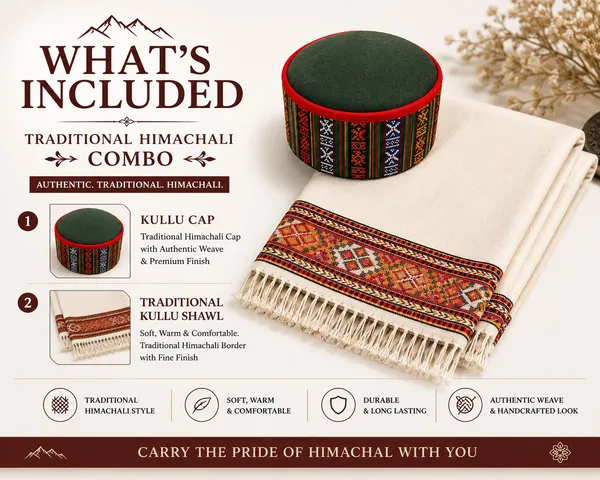 Multicolour_Traditional_Himachali_Cap_And_Shawl_Combo