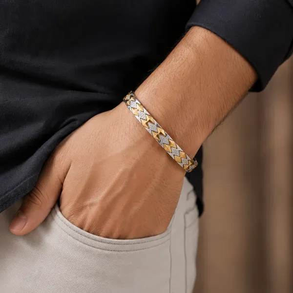 Gold_Silver_Stainless_Steel_Ad_Stone_Geometric_Link_Bracelet_For_Men