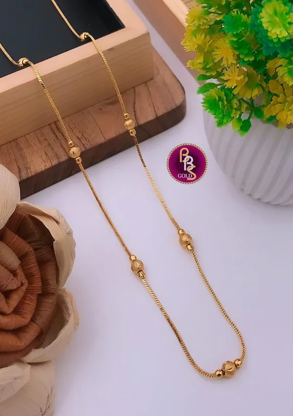 Gold_Brass_Beaded_Chain_Necklace_For_Unisex