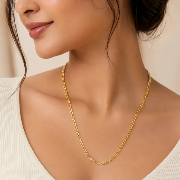 Gold-Tone_Brass_Elongated_Link_Chain_Necklace_For_Unisex