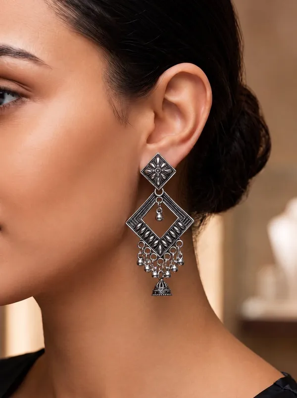 maa_IMITATION_Oxidised_Geometric_Earrings_for_Girls_|_Antique_Traditional_Drop_Earrings_Alloy,_Sterling_Silver_Drops_&_Danglers,_Jhumki_Earring_()