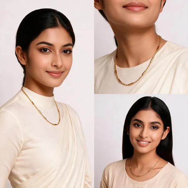Gold_Brass_Cylindrical_Accent_Link_Chain_Necklace_For_Unisex