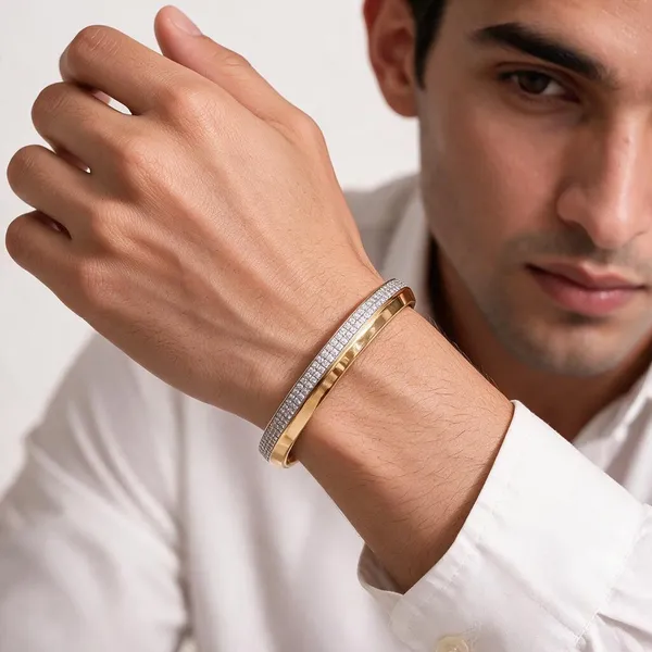 Gold_Silver_Plated_Stainless_Steel_Ad_Stone_Kada_For_Men