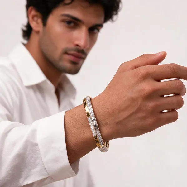 Gold_Silver_Plated_Stainless_Steel_Ad_Stone_Kada_For_Men