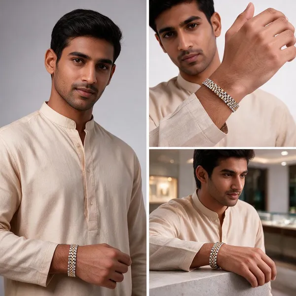 Gold_Silver_Two-Tone_Stainless_Steel_Ad_Stone_Link_Bracelet_For_Men