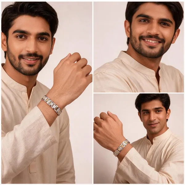 Gold_Silver_Plated_Stainless_Steel_Two-Tone_Ad_Stone_Bracelet_For_Men