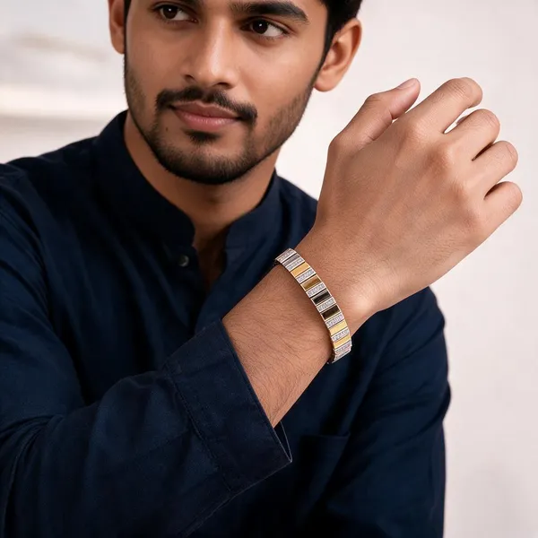 Gold_Silver_Stainless_Steel_Ad_Stone_Link_Bracelet_For_Men