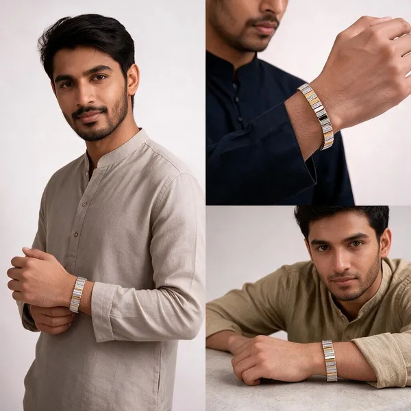 Gold_Silver_Stainless_Steel_Ad_Stone_Link_Bracelet_For_Men