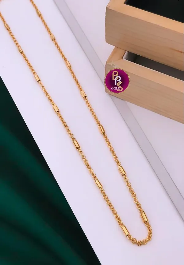Gold_Brass_Cylindrical_Accent_Link_Chain_Necklace_For_Unisex
