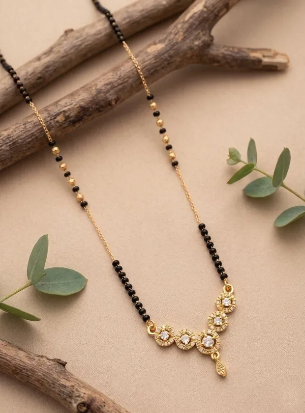 Black_Gold_Alloy_Gold-Plated_American_Diamond_Floral_Mangalsutra_For_Women