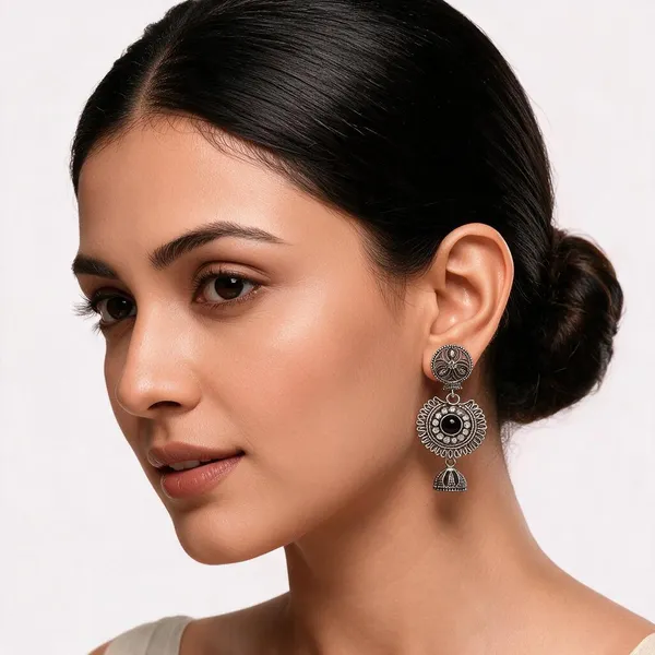 Silver_Metal_Oxidized_Black_Stone_Floral_Dangle_Jhumki_Earrings_For_Women