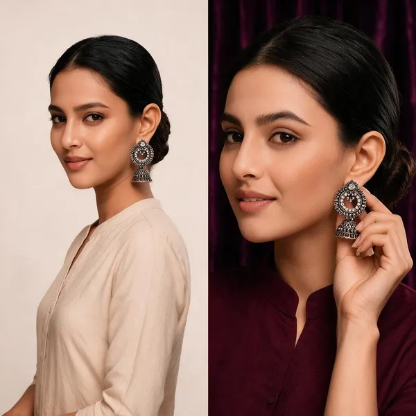 Silver_Metal_Oxidized_American_Diamond_Floral_Jhumki_Earrings_For_Women