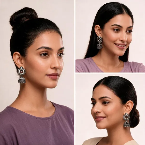Silver_Metal_Oxidized_Multicolor_Stone_Circular_Jhumki_Earrings_For_Women