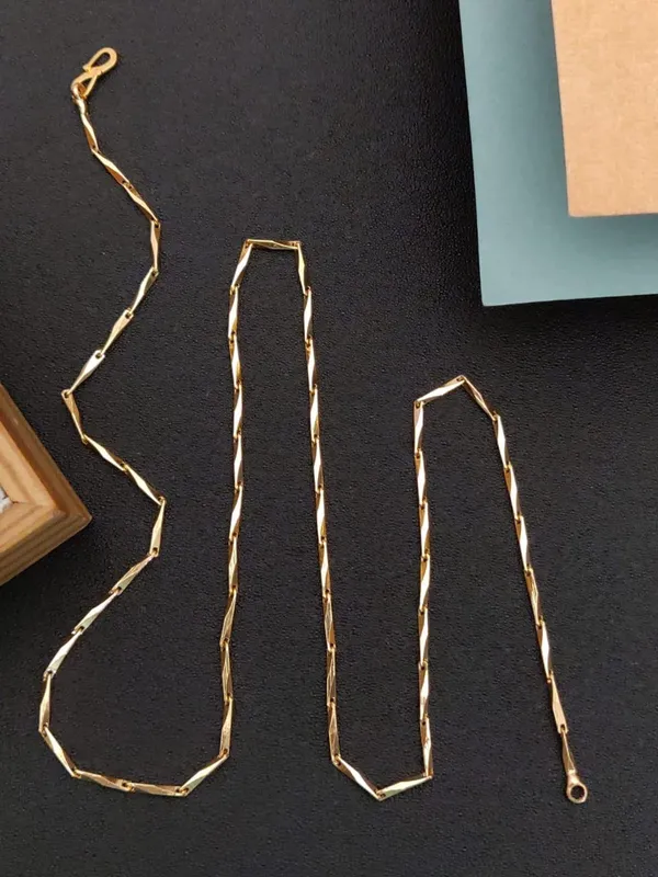 Gold-Tone_Brass_Twisted_Link_Chain_Necklace_For_Unisex