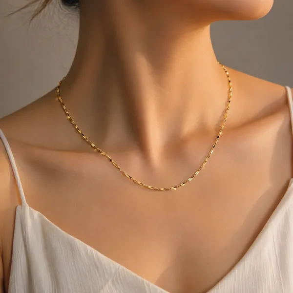 Gold-Tone_Brass_Twisted_Link_Chain_Necklace_For_Unisex