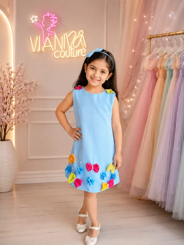 Blue_Sleeveless_Floral_A-Line_Dress_for_Girls