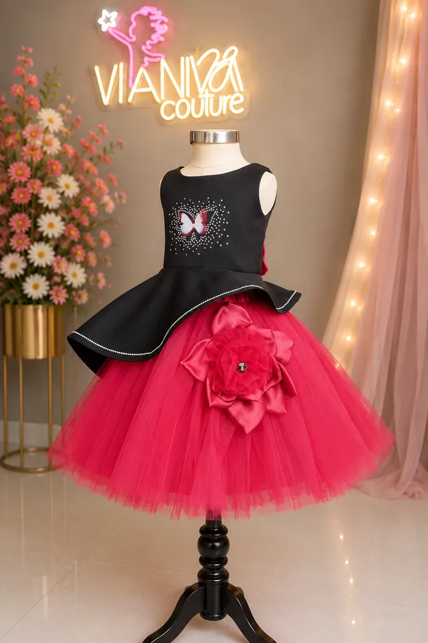 Black_And_Pink_Tulle_Party_Dress_for_Girls