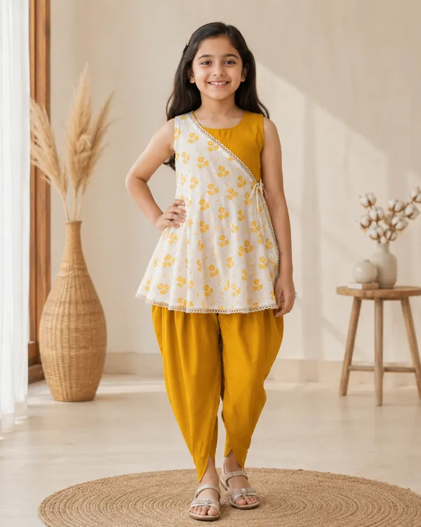 Mustard_Floral_Print_Ethnic_Set_for_Girls