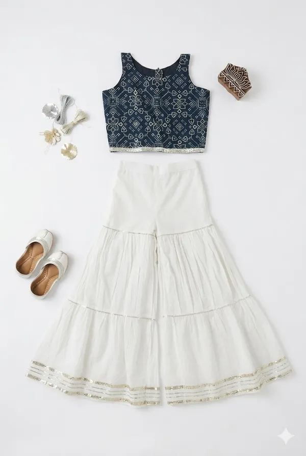 Navy_Blue_Printed_Crop_Top_And_White_Sharara_Set_for_Girls