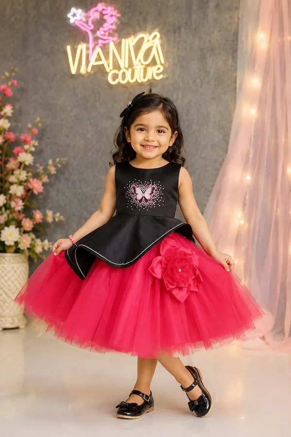 Black_And_Pink_Tulle_Party_Dress_for_Girls