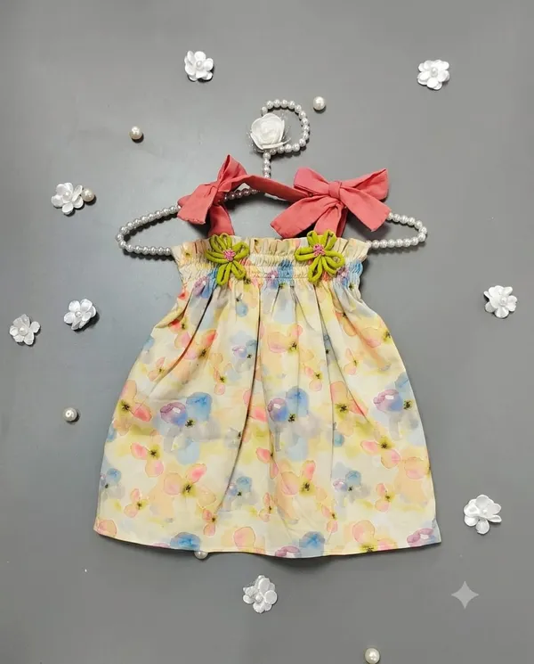 Yellow_Floral_Print_Sleeveless_Dress_for_Girls