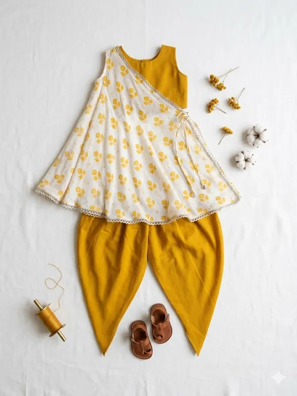 Mustard_Floral_Print_Ethnic_Set_for_Girls