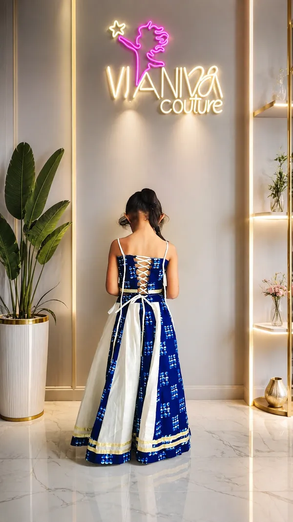 Blue_Embellished_Lehenga_Choli_Set_for_Girls